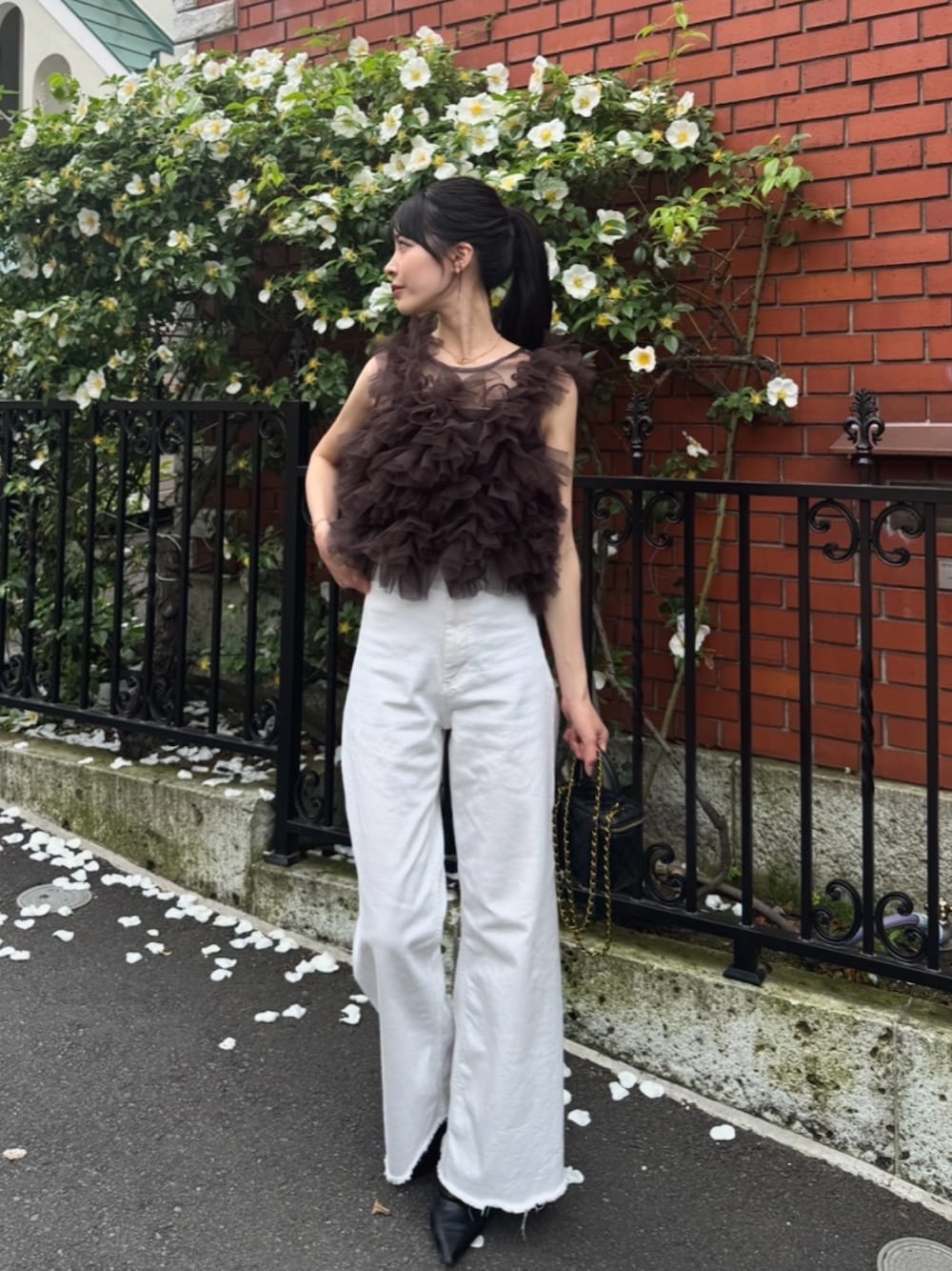 asymmetry tulle tops（シャツ/ブラウス）｜NOTREemor