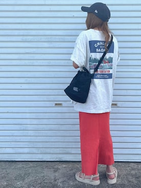 「オレンジスカート」｜kie♡さん（レディース・159cm）の夏コーディネート