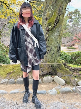 「アイテム（チュニック）」を使った、kie♡さん（レディース・159cm）の秋コーディネート