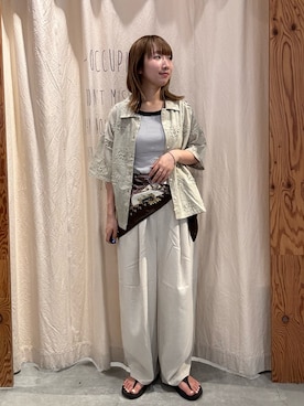 「アイテム（スラックス）」を使った、ぽんずさん（レディース・157cm・20代）の夏コーディネート
