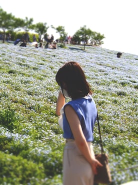 「LILY BROWN（リリーブラウン）のアイテム（パンツ）」を使った、美咲さん（レディース・155cm）の夏コーディネート