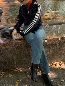 「Maison Margiela（メゾンマルジェラ）のMaison Margiela ‘TABI’(タビ)ブーツ（ブーツ）」を使った、ricoさん（レディース・167cm）の冬コーディネート