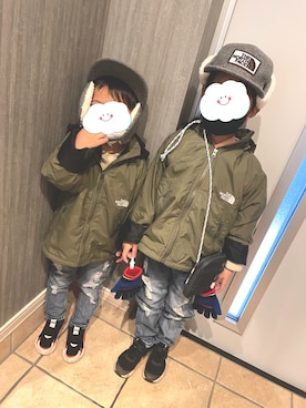 「ノースフェイス」｜「アイテム（その他アウター）」を使った、haasaさん（キッズ・110cm）の冬コーディネート