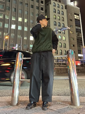 「Champion（チャンピオン）のアイテム（ベスト）」を使った、ｼｭｳさん（メンズ・170cm）の冬コーディネート