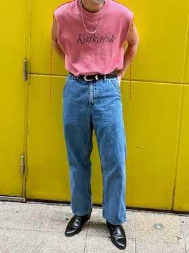 「JOHN LAWRENCE SULLIVAN（ジョンローレンスサリバン）のアイテム（スウェット）」を使った、しょうたさん（メンズ・168cm）の夏コーディネート