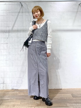 「JEANASIS（ジーナシス）のアイテム（その他トップス）」を使った、miyabiさん（レディース・156cm）の春コーディネート