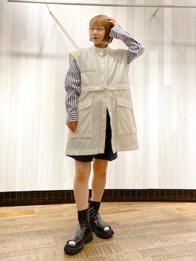 「JEANASIS（ジーナシス）のアイテム（ジャケット/アウター）」を使った、miyabiさん（骨格ウェーブ・レディース・156cm）の春コーディネート
