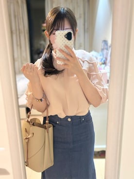 「NATURAL BEAUTY BASIC（ナチュラルビューティーベーシック）のアイテム」を使った、はまぐりにゃんさん（レディース・154cm）の春コーディネート