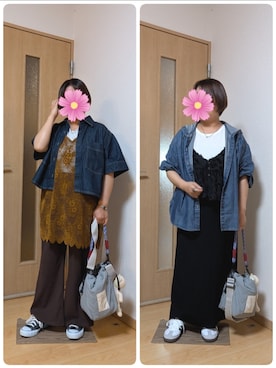 「GLOBAL WORK（グローバルワーク）のアイテム」を使った、こすもすさん（レディース・150cm）の秋コーディネート