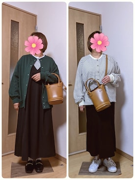 「アイテム（ローファー）」を使った、こすもすさん（レディース・150cm）の秋コーディネート