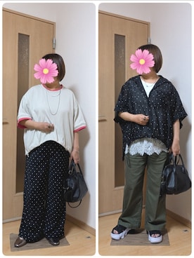 「GLOBAL WORK（グローバルワーク）のアイテム（トップス）」を使った、こすもすさん（レディース・150cm）の秋コーディネート