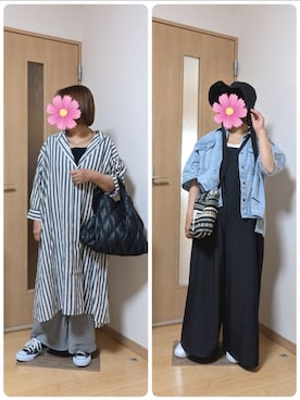 「GLOBAL WORK（グローバルワーク）のアイテム」を使った、こすもすさん（レディース・150cm）の夏コーディネート