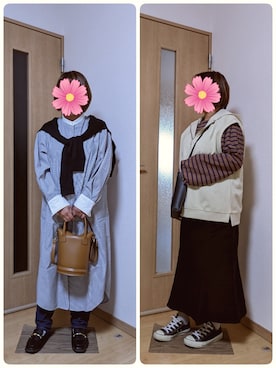 「アイテム（ローファー）」を使った、こすもすさん（レディース・150cm）の秋コーディネート