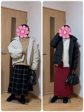 「Honeys（ハニーズ）のアイテム」を使った、こすもすさん（レディース・150cm）の冬コーディネート