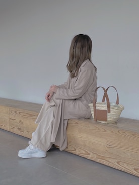 「淡色」｜「アイテム（トレンチコート）」を使った、𝚔𝚊𝚑𝚘𝟹𝟼𝟿さん（レディース・154cm）の春コーディネート