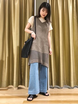 「MELO（メロ）のアイテム」を使った、むこさんさん（レディース・162cm）の夏コーディネート