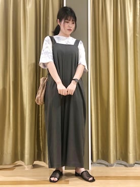 「Green　Parks（グリーンパークス）のアイテム（オールインワン・サロペット）」を使った、むこさんさん（レディース・162cm）の夏コーディネート
