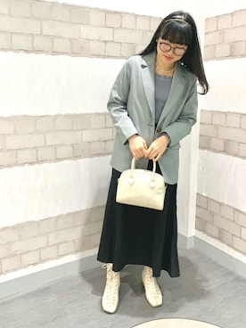 「ehka sopo（エヘカソポ）のアイテム（アクセサリー）」を使った、佑さん（レディース・161cm）の冬コーディネート