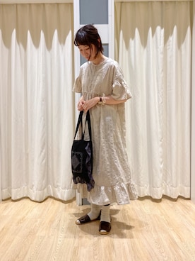 「Samansa Mos2（サマンサ モスモス）のセパレートサンダル（サンダル）」を使った、はらさん（レディース・163cm）の春コーディネート