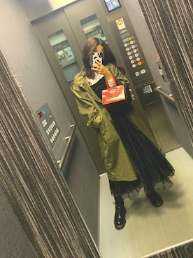 「GU（ジーユー）のアイテム（モッズコート）」を使った、ぴさん（レディース・152cm）の冬コーディネート