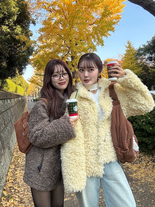 カーリーベルトファーコート（その他アウター）｜mic by Olu.（ミック