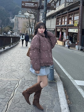 「EVOL（イーボル）のアイテム」を使った、honokaさん（レディース・163cm）の冬コーディネート