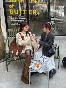 honokaさん（レディース・163cm）の冬コーディネート