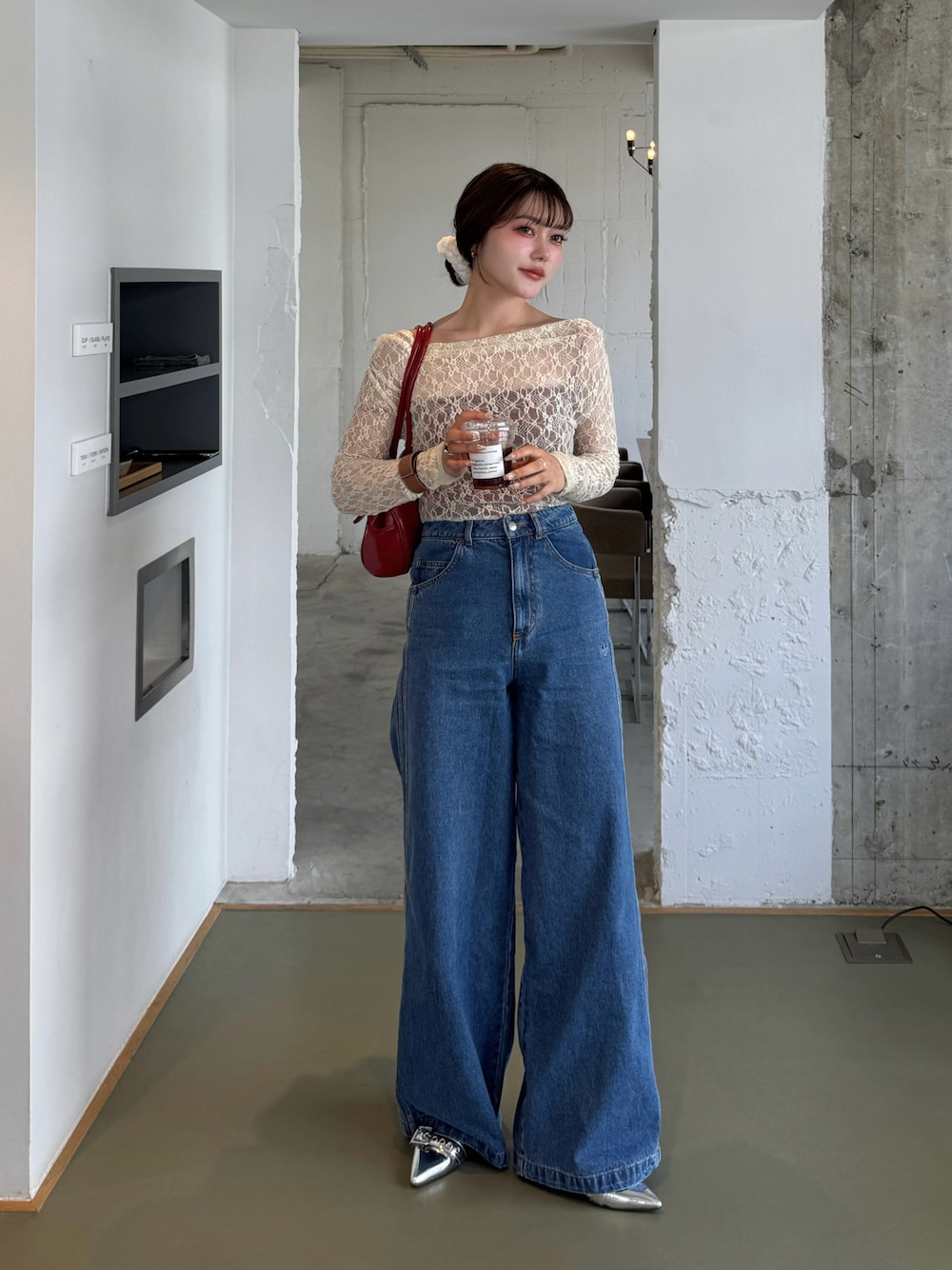 リメイク デニムパンツ ワイド 袴 アディダス 黒 Ｗ31 L31 adidas WHYUSWIRES | three stripes custom zipper denim - black