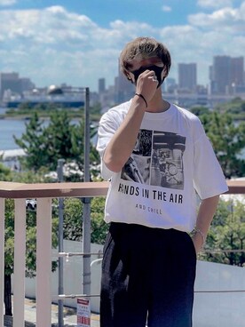 「Adoon plain（アドーンプレーン）のアイテム（パンツ）」を使った、ぬぬーしゅさん（メンズ・172cm）の夏コーディネート