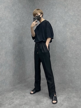 「Adoon plain（アドーンプレーン）のアイテム（パンツ）」を使った、ぬぬーしゅさん（メンズ・172cm）の夏コーディネート