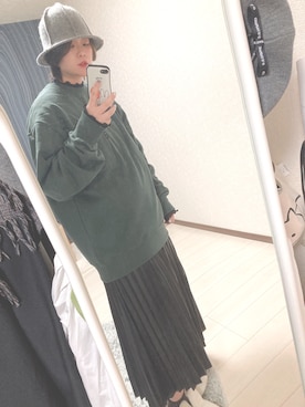 「POU DOU DOU（プードゥドゥ）のアイテム（帽子）」を使った、tuna .さん（レディース・158cm）の冬コーディネート