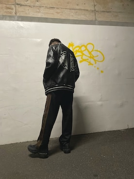 「ZARA（ザラ）のアイテム（スタジャン）」を使った、ゆうう【相互フォロー⠀】さん（メンズ・168cm）の春コーディネート