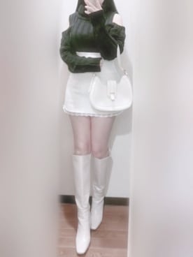 「GRL（グレイル）のアイテム（ニット/セーター）」を使った、りりさん（レディース・159cm）の春コーディネート