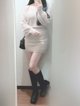 「アイテム（ワンピース/ドレス）」を使った、りりさん（レディース・157cm）の冬コーディネート