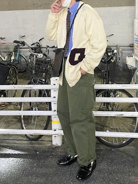 「H&M（エイチ・アンド・エム）のアイテム（ローファー）」を使った、なるさん（メンズ・183cm）の秋コーディネート