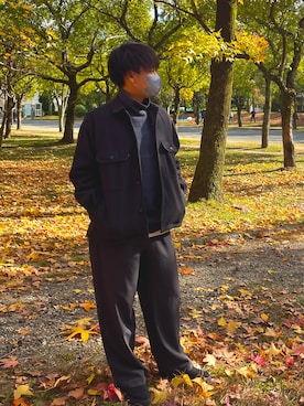 「セットアップ風」｜「アイテム（ブルゾン）」を使った、kousukeさん（メンズ・169cm）の秋コーディネート