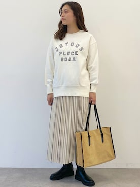 「AMERICAN HOLIC」｜「アイテム（スウェット）」を使った、yuki☺︎さん（レディース・165cm）の冬コーディネート