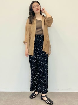 「ドットパンツ」｜yuki☺︎さん（レディース・165cm）の春コーディネート