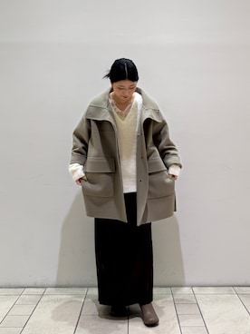 「クリスマス」｜「アイテム（その他アウター）」を使った、meiさん（レディース・165cm）の冬コーディネート