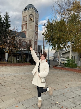 「アイテム（ダウンジャケット/コート）」を使った、欣怡さん（レディース・150cm）の秋コーディネート