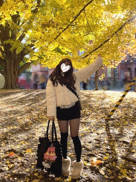 「アイテム（ダウンジャケット/コート）」を使った、欣怡さん（レディース・150cm）の秋コーディネート