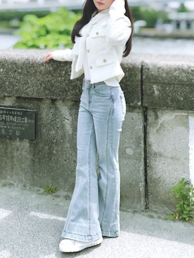 「no brand（ノーブランド）のアイテム（ジャケット/アウター）」を使った、欣怡さん（レディース・150cm）の夏コーディネート