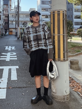 「くつした」｜福本 茉以さん（レディース・160cm）の秋コーディネート