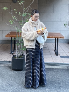 福本 茉以さん（レディース・160cm）の冬コーディネート