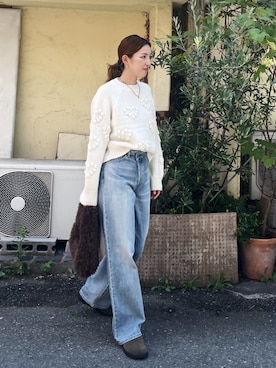 福本 茉以さん（レディース・160cm）の冬コーディネート