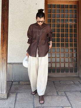 「Ungrid（アングリッド）のアイテム」を使った、福本 茉以さん（レディース・160cm）の夏コーディネート