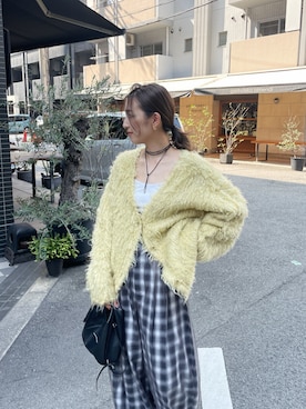 「Ungrid（アングリッド）のアイテム（カーディガン/ボレロ）」を使った、福本 茉以さん（レディース・160cm）の秋コーディネート