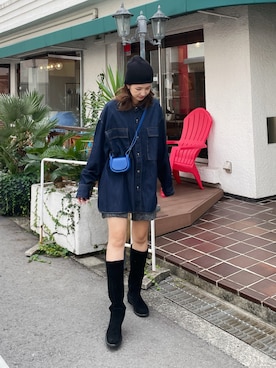 「Ungrid（アングリッド）のアイテム（シャツ/ブラウス）」を使った、福本 茉以さん（レディース・160cm）の秋コーディネート