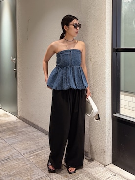 「Ungrid（アングリッド）のアイテム」を使った、福本 茉以さん（レディース・160cm）の夏コーディネート