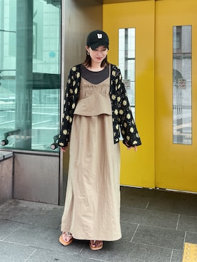 「Ungrid（アングリッド）のアイテム」を使った、福本 茉以さん（レディース・160cm）の夏コーディネート
